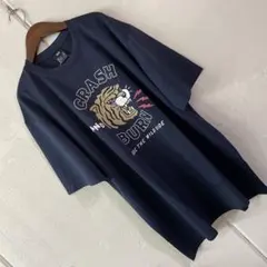 3Lサイズメンズ速乾素材半袖Tシャツネイビー