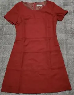 オフオン ワンピース 半袖 赤