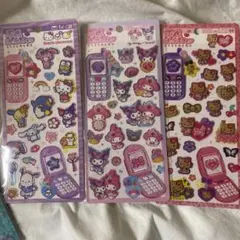 平成はっぴーフォンステッカー　日焼けキティ マイメロクロミサンリオキャラクターズ