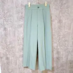 【美品】SODASIS スラックス ワイド レディース グリーン W70 M