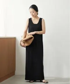 美品☆plage☆リブタンクワンピース☆ブラック☆38