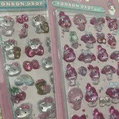 【新品未使用】 立体シールセット　My Melody & Hello Kitty