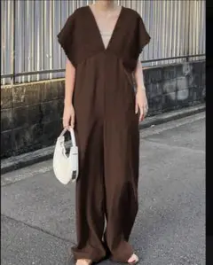 週末セール！新品‼️ブラウン オールインワン　Mサイズ