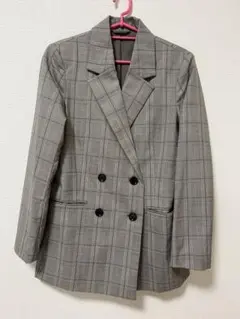 GU グレーチェックダブルジャケット