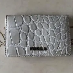 FURLA 名刺入れ カードケース クロコ型押し