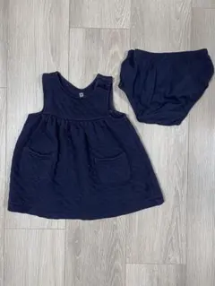 【Baby Gap】ネイビー ワンピースとパンツセット(3-6ヶ月/70cm)