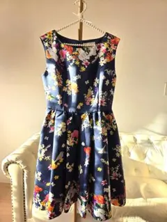 Chesty ワンピース　ネイビー×花柄 ネイビー 1サイズ