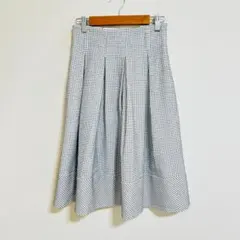 TO BE CHIC フレアスカート 千鳥柄 ホワイト ブラック 上品 38