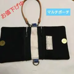 No.38 マルチポーチ　デニムリメイク　ハンドメイドポーチ