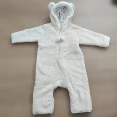 クリーム色フード付きロンパース　80㎝【即購入歓迎】