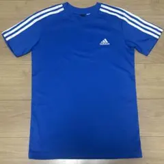 adidas 青 Tシャツ 3本ライン