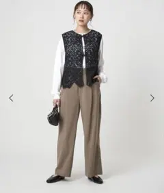 UNITED ARROWS レースベスト ブラック 2way
