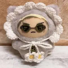 ちみけもマスコット ぬい服 ぬい帽子 ボンネット 白