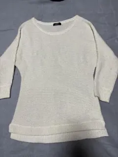 ru アイボリー 7分袖ニット