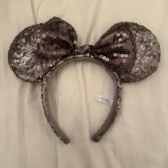 【美品】TDL ディズニー スパンコール カチューシャ 茶色 ミニー