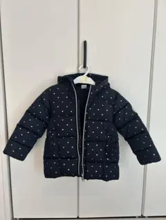 ハート柄 ダウンコート フード付き