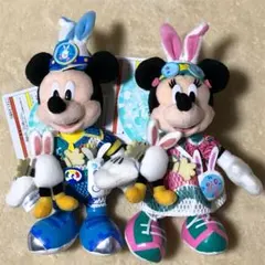 ディズニー ぬいぐるみバッジ イースター　うさたま ミッキー ミニー