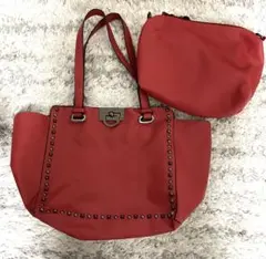 値下げPRIDEBIS バッグ 赤 ミニバッグ付き