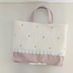 ヌビ　ハート　ハンドメイド　レッスンバック　レースのサムネイル