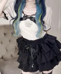 MARS ハートバックルリボンテープトップス - ホワイト size-F