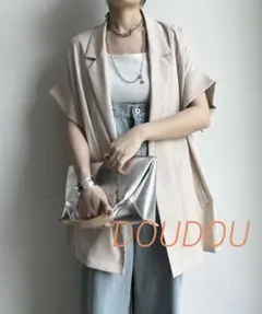 【未使用・タグ付き】DOUDOU ビッグスリーブレスジャケットのサムネイル