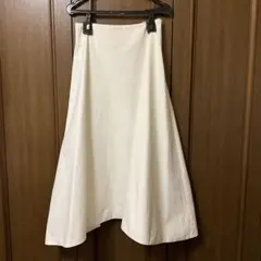 セオリーリュクス 白 フレアロングスカート
