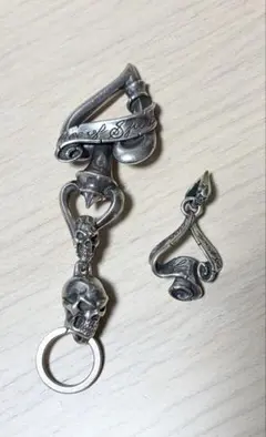18万購入 天然ルビー シルバー925 スカル ロックンライド クリップ