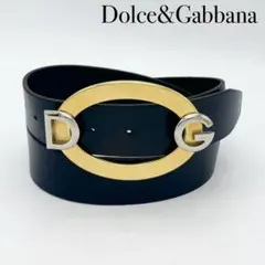 DOLCE&GABBANA ドルチェ&ガッバーナ DG レザーベルト ブラックのサムネイル