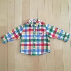 美品☆チェックシャツ80 ミキハウス