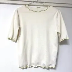 ローリーズファーム　メローフリルカットソー　白　トップス　シアー　半袖