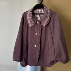 axes femme パープルポンチョコート