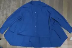 OPAQUE.CLIP(オペークドットクリップ)限定ノーカラー長袖シャツ紺S美品