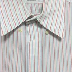美品！ブルックスブラザーズ★ストライプ コットン 半袖シャツクリーニング済み