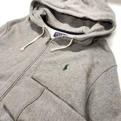ポロバイラルフローレン パーカー ロゴグリーン メンズXL グレー