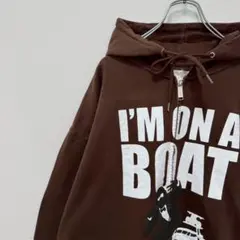 古着 PACIFIC&CO パーカー ジップアップ BOAT ブラウン 茶 XL
