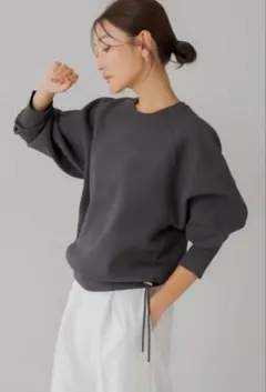 regleam リグリーム　ドローストリングラグランニット グレー