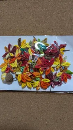 ハンドメイド つまみ細工 紅葉 どんぐり パーツセット