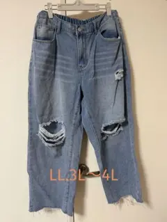 ダメージデニムパンツ*0xl*大きいサイズ*3L*4Lのサムネイル