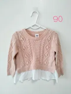 シンプルフリー★赤ちゃん本舗★90㌢サマーセーター★ピンク