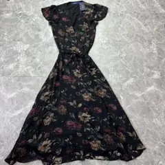 新品未使用　タグ付き　ラルフローレン　ラップワンピース　シルク　花柄　マキシ　M