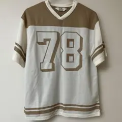 H&M ホワイト・ブラウン Tシャツ 78