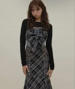 andmary Juni check dress M 正規品 - メルカリ