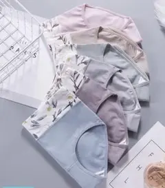 Mサイズ４枚セット花柄レディースショーツ綿下着高通気性と伸縮性