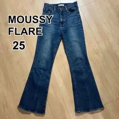 MOUSSY フレアデニム 25 インディゴブルー　ダメージ加工のサムネイル