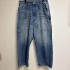 美品 NAUTICA ダブルニー ウォッシュド デニム M ペインター パンツ 