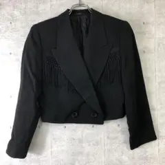 90’s 古着 J&R タキシード ダブルブレスト 短丈 フリンジジャケットのサムネイル