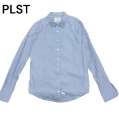 【極美品】プラステ　ビジューカラーシャツ（長袖） BLUE