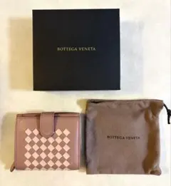 【お値下げ】　Bottega Veneta 二つ折財布 ベージュピンク