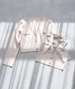 NICE CLAUP配色ラメニットカーディガン