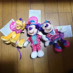 ミッキー ミニー プルート キーホルダーセット　ミニファン　ミニパル　ディズニー